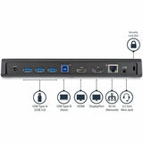 StarTech.com USB 3.0 Docking Station Dual Monitor with HDMI & 4K DisplayPort - 4x USB-A, Ethernet - USB Type A Universal Laptop Dock