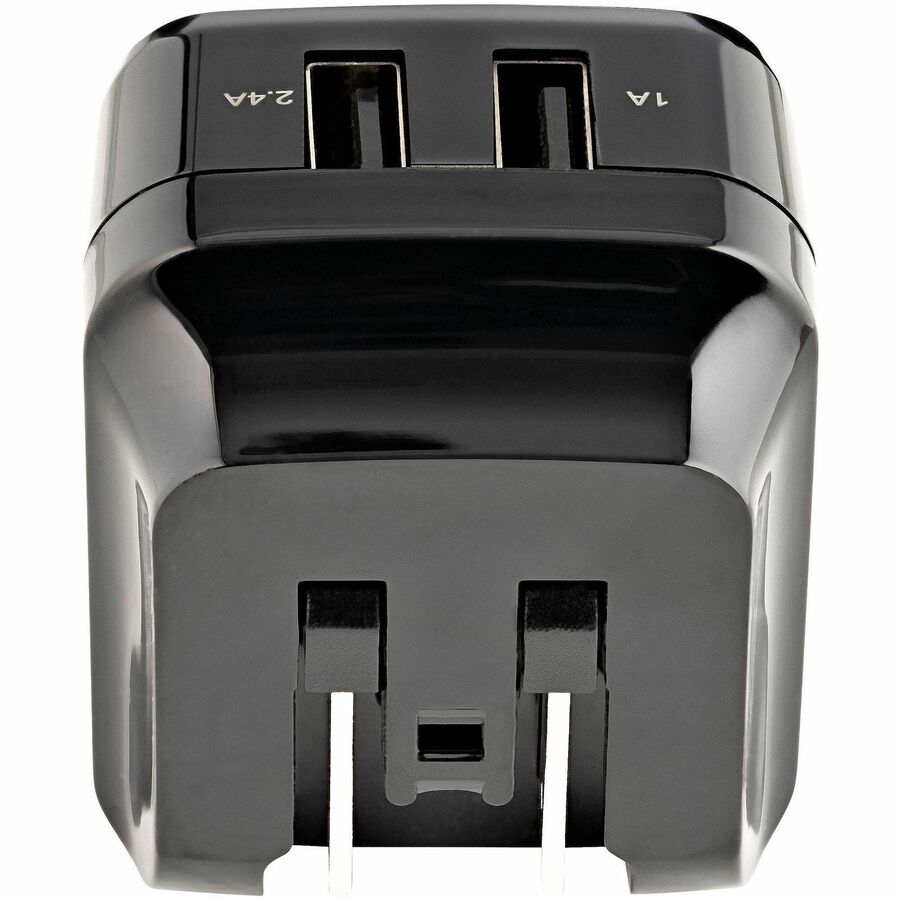Chargeur mural USB de voyage StarTech.com - 2 ports - Noir - Adaptateur de voyage universel - Adaptateur secteur international - Chargeur USB