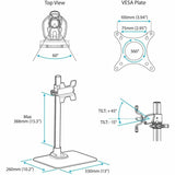 StarTech.com Single Monitor Stand, For up to 34" (30.9lb/14kg) VESA Mount Monitors, Works with iMac / Apple Cinema Displays, Steel, Silver