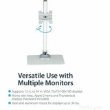 StarTech.com Single Monitor Stand, For up to 34" (30.9lb/14kg) VESA Mount Monitors, Works with iMac / Apple Cinema Displays, Steel, Silver