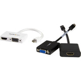 Adaptateur audio/vidéo de voyage StarTech.com - Convertisseur Mini DisplayPort vers HDMI ou VGA 2 en 1 - Blanc