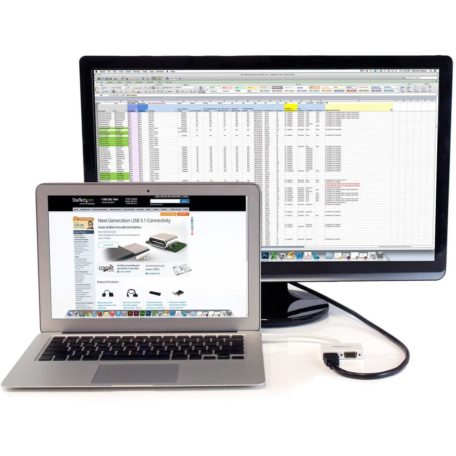 Adaptateur audio/vidéo de voyage StarTech.com - Convertisseur Mini DisplayPort vers HDMI ou VGA 2 en 1 - Blanc