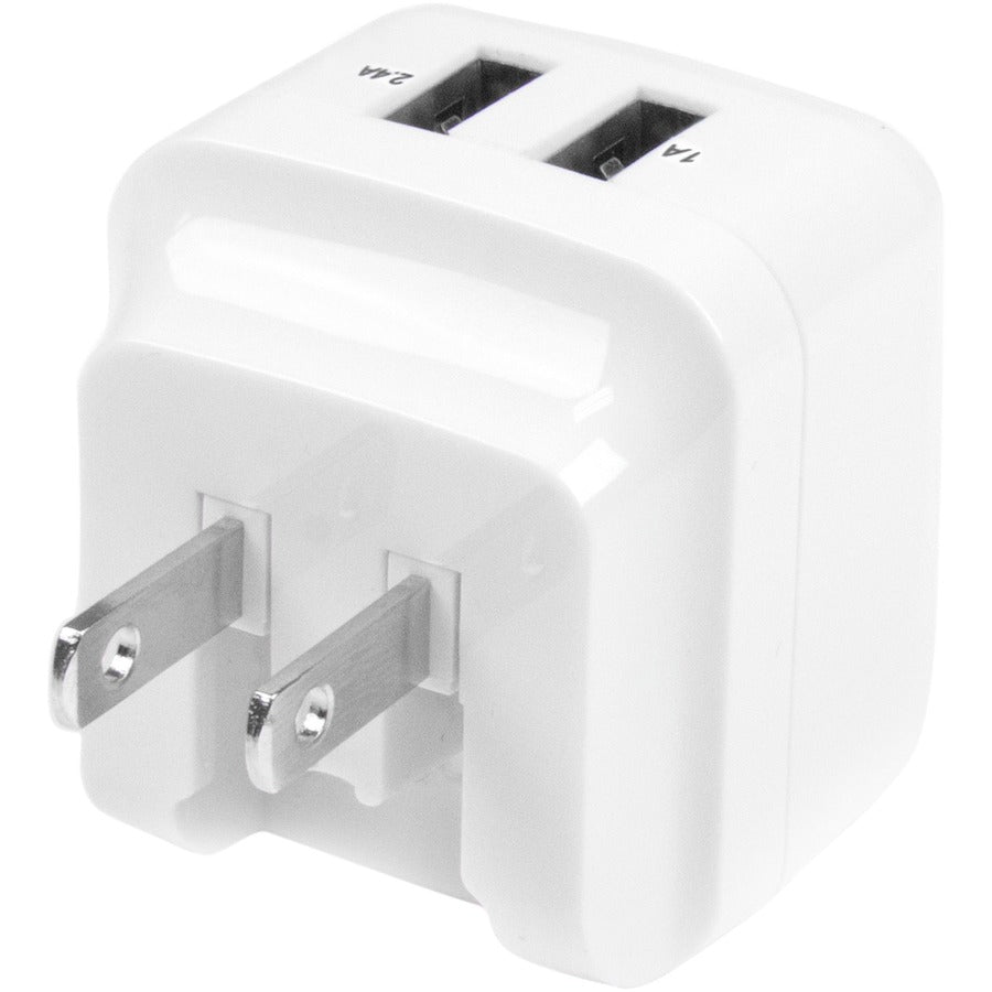 Star Tech.com Travel USB Wall Charger - 2 Port - White - Universal Travel Adapter - International Power Adapter - USB Charger