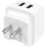Star Tech.com Travel USB Wall Charger - 2 Port - White - Universal Travel Adapter - International Power Adapter - USB Charger