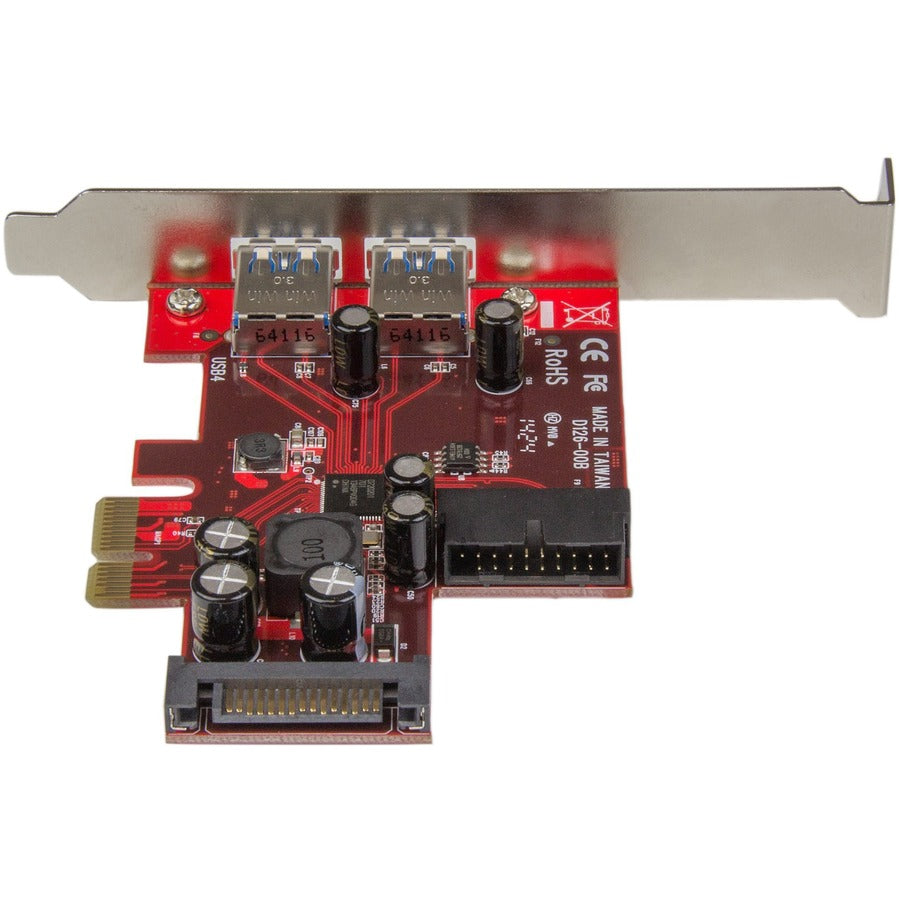 Carte PCI Express USB 3.0 StarTech.com 4 ports - 5 Gbit/s - 2 externes et 2 internes (IDC) - Alimentation SATA