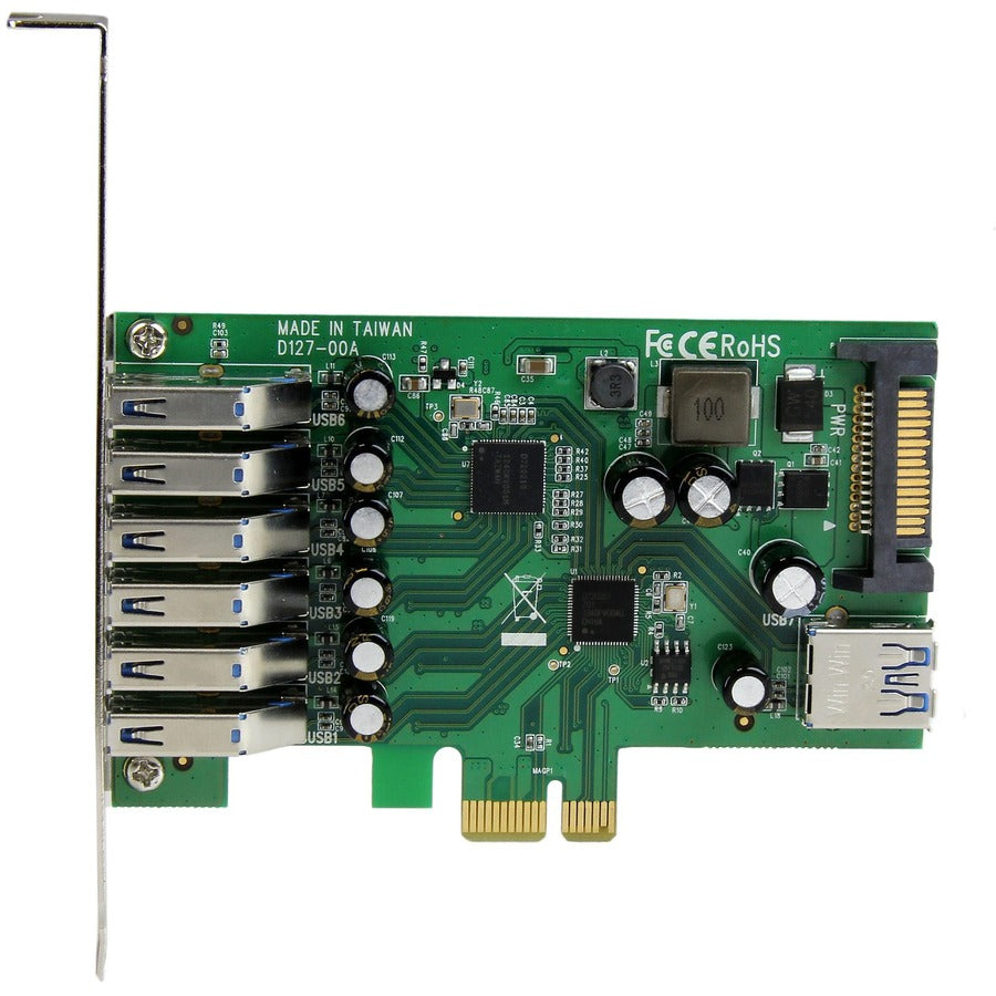 Carte PCI Express USB 3.0 StarTech.com 7 ports - 5 Gbit/s - Design standard et discret