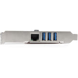 StarTech.com 3 Port PCI Express USB 3.0 Card + Gigabit Ethernet - 5Gbps