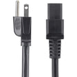 StarTech.com 3ft (1m) Heavy Duty Power Cord, NEMA 5-15P to C19, 15A 125V, 14AWG, Computer Power Cord, Heavy Gauge Power Cable