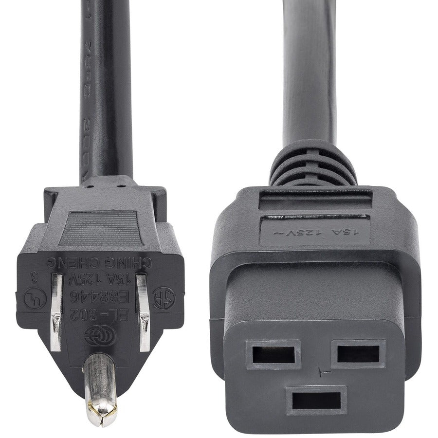 StarTech.com 6ft (1.8m) Heavy Duty Power Cord, NEMA 5-15P to C19, 15A 125V, 14AWG, Computer Power Cord, Heavy Gauge Power Cable