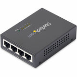 Star Tech.com 4 Port Gigabit Midspan - PoE+ Injector - 802.3at and 802.3af