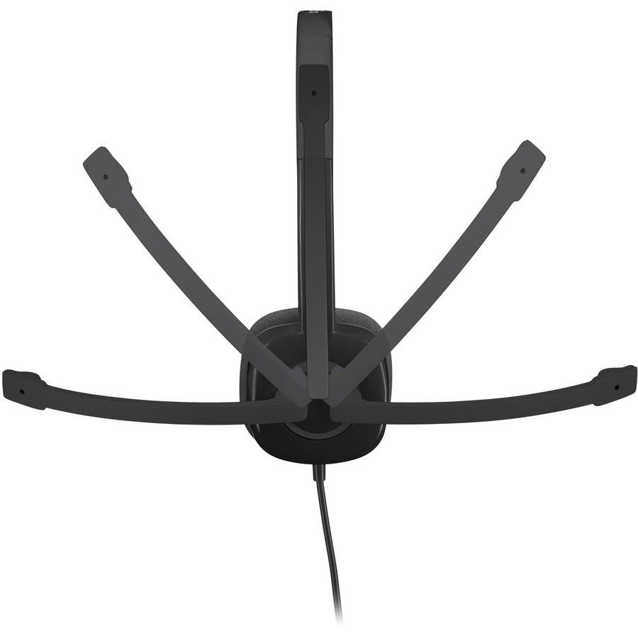 Logitech H151 Stereo Headset with Rotating Boom Mic (Black) - Stereo - 3.5MM AUDIO JACK CONNECTION - Wired - In-Line Control - 22 Ohm - 20 Hz - 20 kHz - Over-the-head - 5.9 ft Cable - Black
