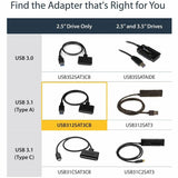 Câble adaptateur USB 3.1 (10 Gbit/s) StarTech.com pour disques SSD/HDD SATA 2,5 pouces