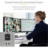 StarTech.com Dual-Monitor DisplayPort 1.2 Splitter, DisplayPort to 2x DP Multi-Monitor Adapter, Dual 4K 30Hz Computer MST Hub, Windows~2-Port Multi Monitor Adapter, DisplayPort 1.2 MST Hub, Dual 4K 30Hz, Video Splitter for Extended Desktop Mode, Windows O