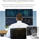 StarTech.com 4-Port DisplayPort 1.2 Splitter, DisplayPort to 4x DP Multi-Monitor Adapter, Quad 1080p 60Hz Computer MST Hub, Windows Only~4-Port Multi Monitor Adapter, DisplayPort 1.2 MST Hub, 4x 1080p, DP Video Splitter for Extended Desktop Mode, Windows