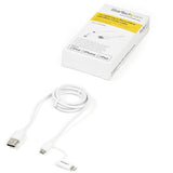 StarTech.com 1m (3ft) Apple Lightning or Micro USB to USB Cable for iPhone / iPod / iPad - White