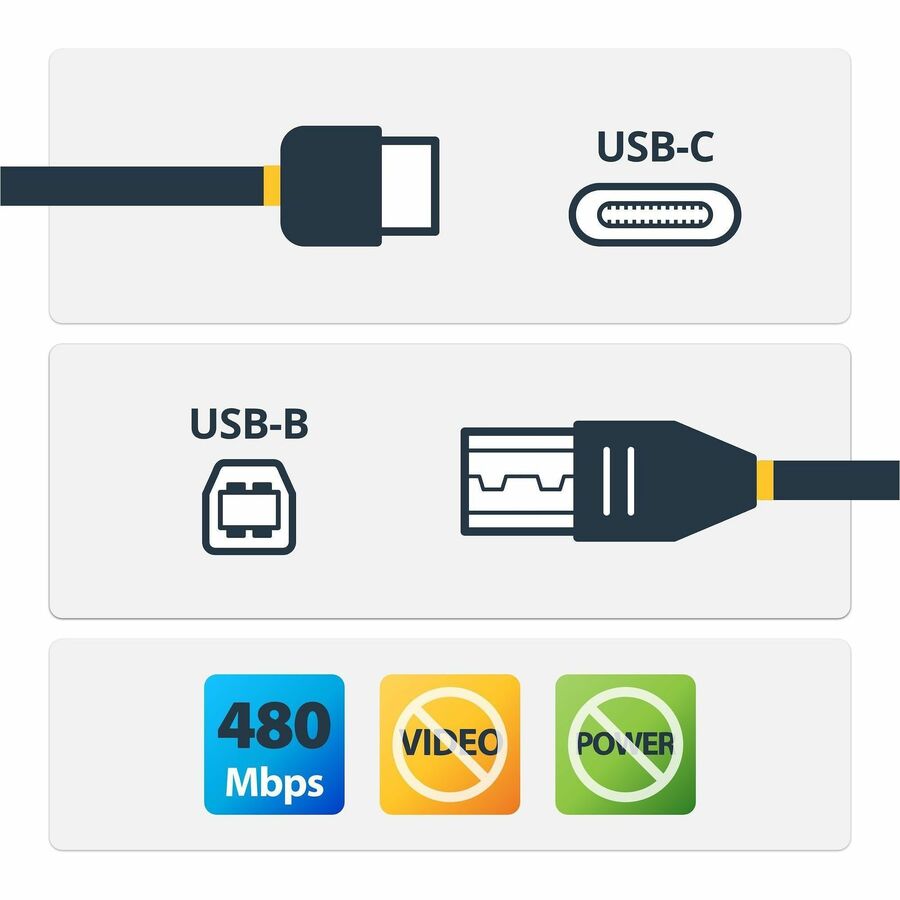Câble d'imprimante USB C vers USB B StarTech.com - 1 m - Câble d'imprimante USB C - Câble USB C vers USB B - USB Type C vers Type B