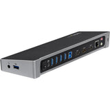Station d'accueil USB 3.0 StarTech.com pour trois écrans, pour ordinateurs portables (Mac et Windows), port de charge rapide USB, jusqu'à 4K (USB3DOCKH2DP)