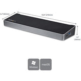 Station d'accueil USB 3.0 StarTech.com pour trois écrans, pour ordinateurs portables (Mac et Windows), port de charge rapide USB, jusqu'à 4K (USB3DOCKH2DP)