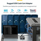 StarTech.com Laptop to Server KVM Console, Rugged USB Crash Cart Adapter with File Transfer and Video Capture, TAA