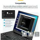 StarTech.com Laptop to Server KVM Console, Rugged USB Crash Cart Adapter with File Transfer and Video Capture, TAA
