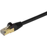 StarTech.com 1ft CAT6a Ethernet Cable - 10 Gigabit Category 6a Shielded Snagless 100W PoE Patch Cord - 10GbE Black UL Certified Wiring/TIA