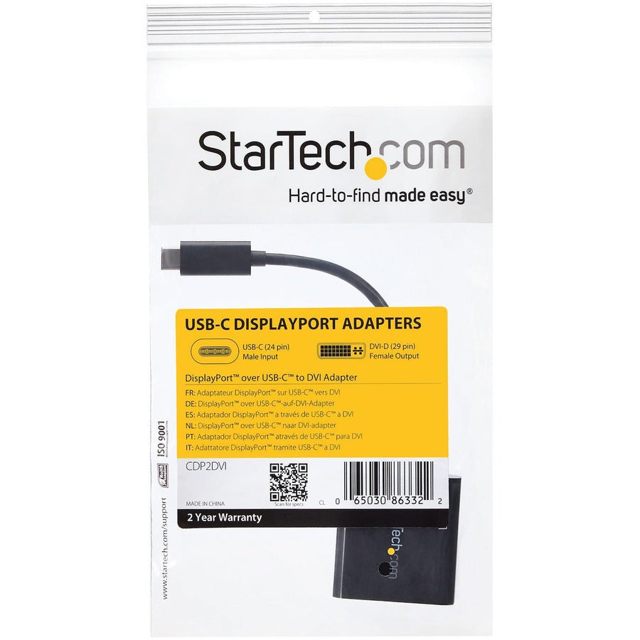 Adaptateur USB-C vers DVI StarTech.com - Compatible Thunderbolt 3 - 1920 x 1200 - Adaptateur USB-C vers DVI pour appareils USB-C tels que votre iPad Pro 2018 - Convertisseur DVI-I