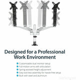 StarTech.com Desk Mount Dual Monitor Arm, Full Motion, Premium Dual Monitor Mount for up to 30"(19.8lb/9kg) VESA Mount Monitors, Tool-less