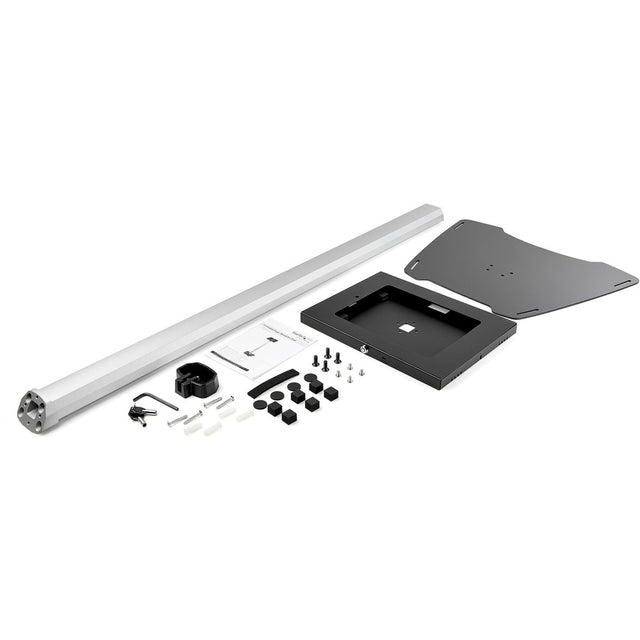 StarTech.com Secure Tablet Floor Stand - Security lock protects your tablet from theft and tampering - Supports iPad and other 9.7" tablets - Fixed Height of approx. 42" (1060 mm) - Built-in cable management - Covered Home button - TAA compliant - Thread