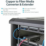 StarTech.com Gigabit Ethernet Copper-to-Fiber Media Converter - SM LC - 10 km - Ethernet Media Converter - GbE Converter