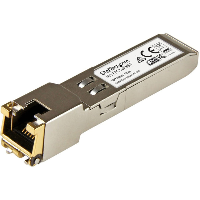 StarTech.com 10 pack HPE J8177C Compatible SFP Module - 1000BASE-T - 1GE Gigabit Ethernet SFP SFP to RJ45 Cat6/Cat5e - 100m 