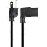 StarTech.com 3ft (1m )Computer Power Cord, NEMA 5-15P to Right Angle C13, 10A 125V, 18AWG, Replacement AC Power Cord, Monitor Power Cable