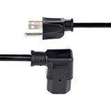 StarTech.com 3ft (1m )Computer Power Cord, NEMA 5-15P to Right Angle C13, 10A 125V, 18AWG, Replacement AC Power Cord, Monitor Power Cable