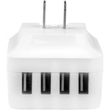 Star Tech.com Travel USB Wall Charger - 4 Port - White - Universal Travel Adapter - International Power Adapter - USB Charger