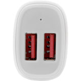 Star Tech.com Dual Port USB Car Charger - White - High Power 24W/4.8A - 2 port USB Car Charger - Charge two tablets at once