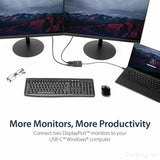 StarTech.com USB-C to Dual DisplayPort 1.2 Adapter, USB Type-C Multi-Monitor MST Hub, Dual 4K 30Hz DP Display Extender/Splitter, Windows