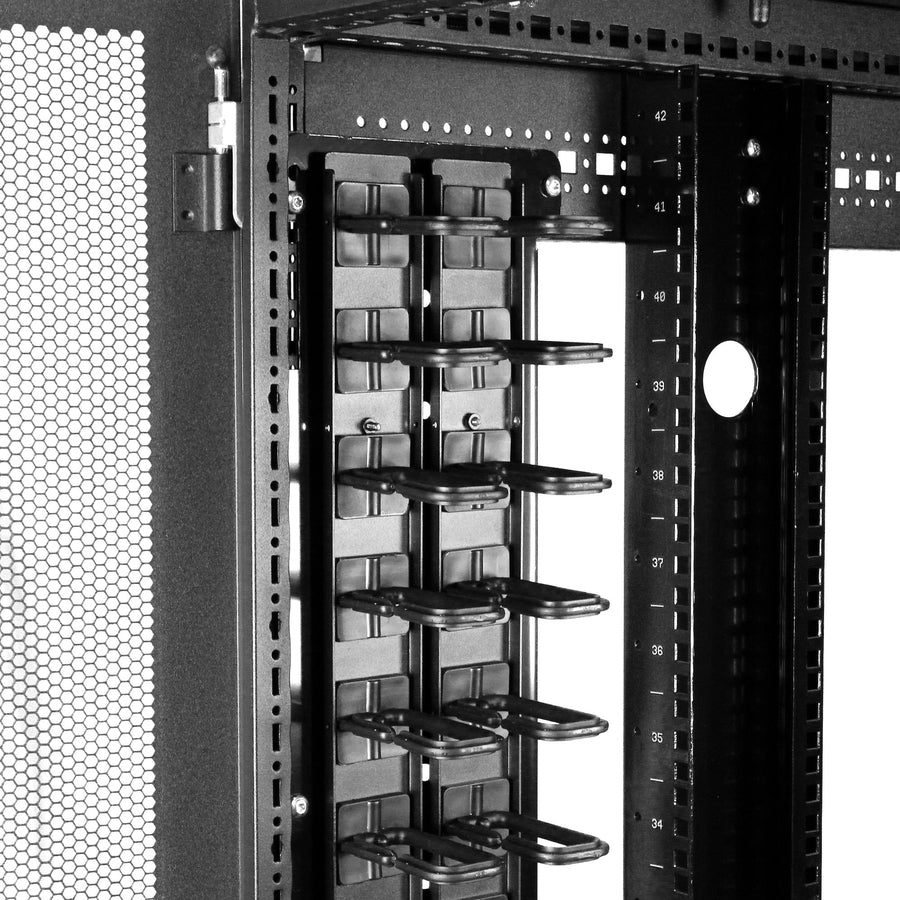StarTech.com Vertical Cable Organizer with D-Ring Hooks - Vertical Cable Management Panel - 40U - 6 ft.