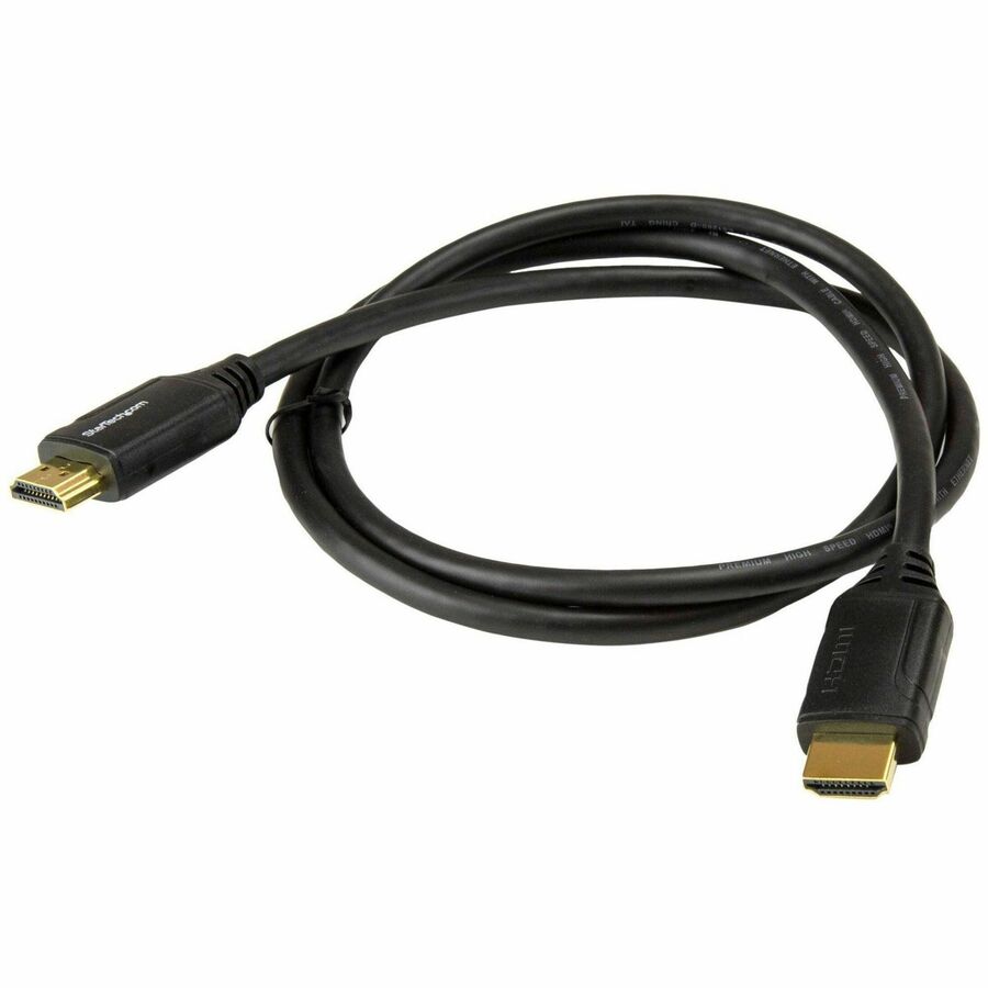 StarTech.com 3ft (1m) Premium Certified HDMI 2.0 Cable with Ethernet, High Speed Ultra HD 4K 60Hz HDMI Cable HDR10, UHD HDMI Monitor Cord
