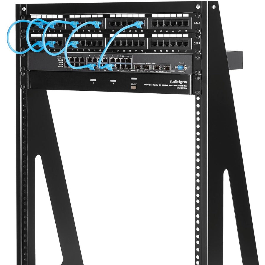 StarTech.com Rack serveur robuste 16U à 2 montants, petit rack réseau ouvert 48 cm pour équipements informatiques domestiques et professionnels, conforme aux normes TAA