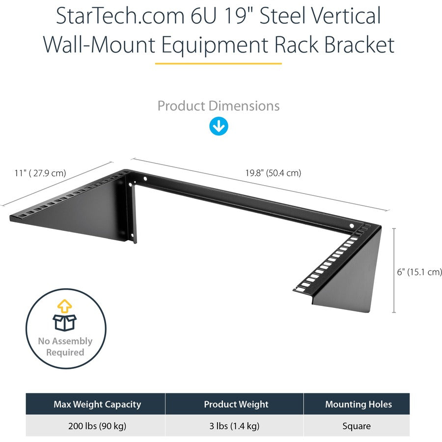 Rack serveur vertical en acier StarTech.com 6U 19 pouces et montage mural
