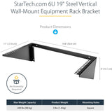 Rack serveur vertical en acier StarTech.com 6U 19 pouces et montage mural