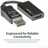Adaptateur StarTech.com DisplayPort vers HDMI, convertisseur vidéo actif 4K 60 Hz DP 1.4 vers HDMI 2.0 pour moniteur/écran, connecteur DP verrouillable