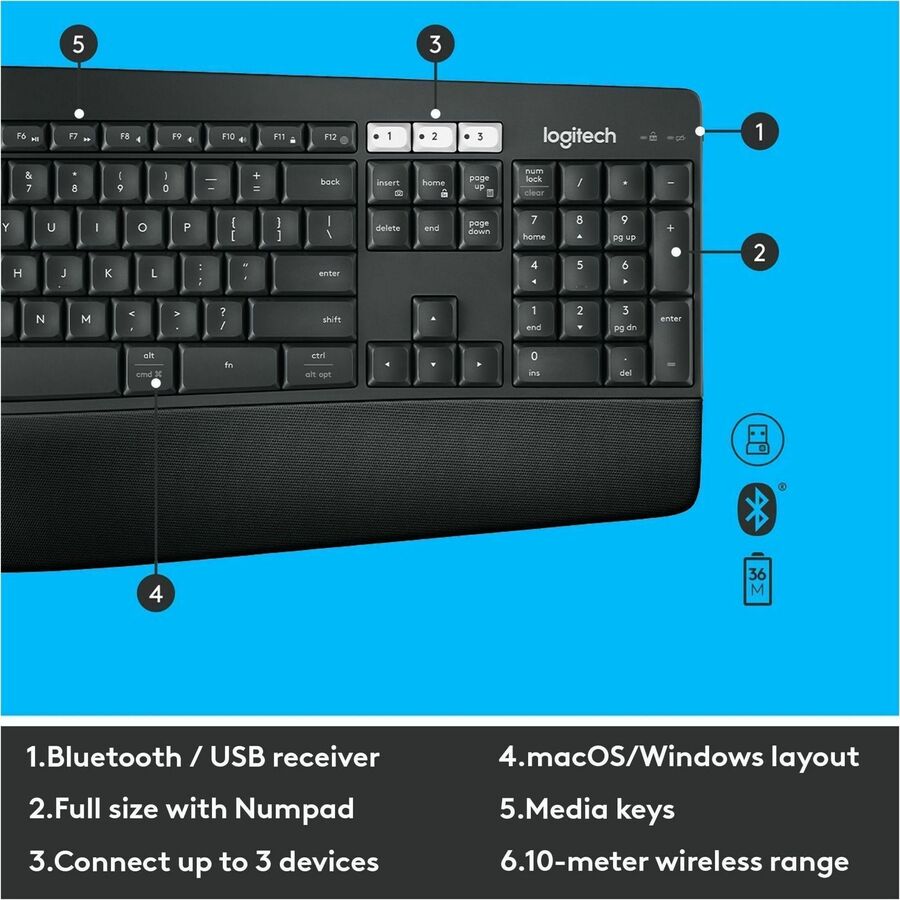 Logitech&reg; MK850 Performance Wireless Keyboard and Mouse Combo
