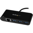 StarTech.com USB-C to Ethernet Adapter with 3-Port USB 3.0 Hub and Power Delivery - USB-C GbE Network Adapter + USB Hub w/ 3 USB-A Ports
