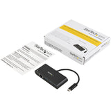 StarTech.com USB-C to Ethernet Adapter with 3-Port USB 3.0 Hub and Power Delivery - USB-C GbE Network Adapter + USB Hub w/ 3 USB-A Ports
