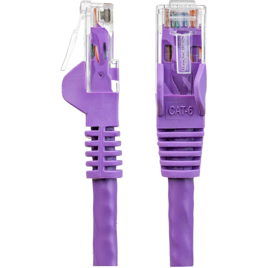 Câble Ethernet CAT6 StarTech.com de 30 cm (1 pi) - Violet - Gigabit sans accroc - 100 W PoE UTP 650 MHz - Cordon de raccordement catégorie 6 - Câblage certifié UL/TIA