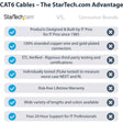 StarTech.com 9ft CAT6 Ethernet Cable - Blue Snagless Gigabit - 100W PoE UTP 650MHz Category 6 Patch Cord UL Certified Wiring/TIA
