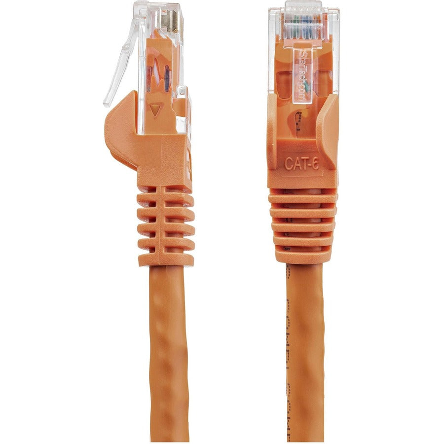 StarTech.com 9ft CAT6 Ethernet Cable - Orange Snagless Gigabit - 100W PoE UTP 650MHz Category 6 Patch Cord UL Certified Wiring/TIA