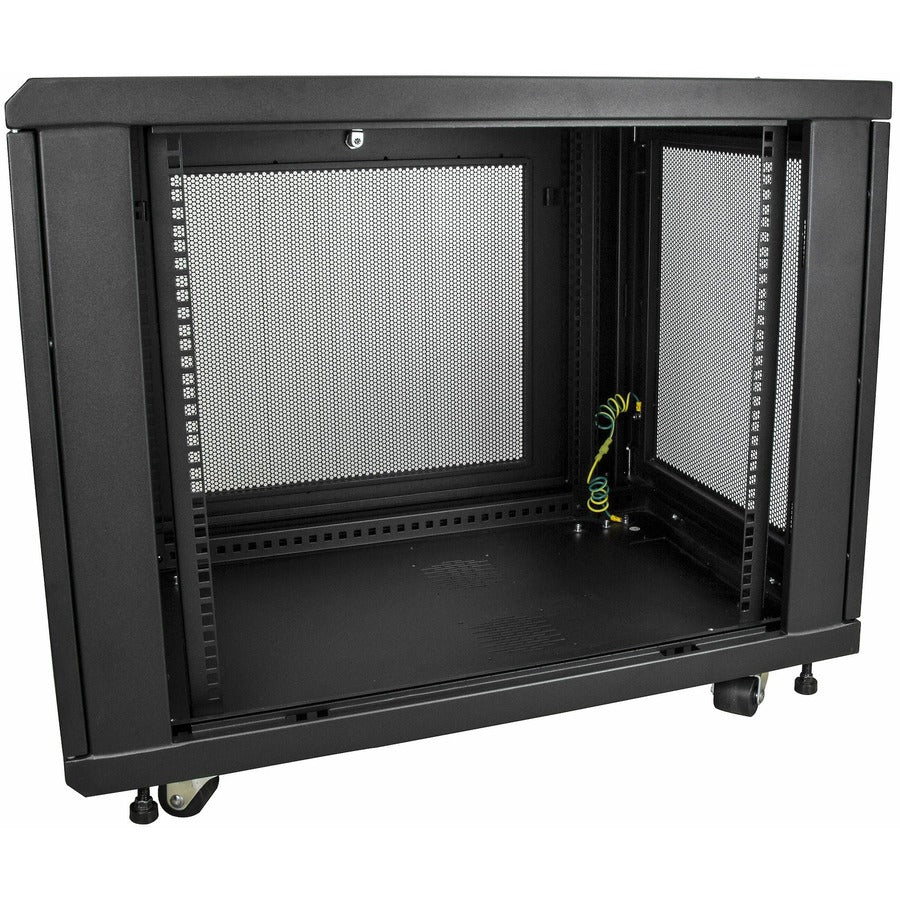 StarTech.com 4-Post 12U Server Rack Cabinet, 19" Data Rack Cabinet for Computer / IT Equipment, Home Network Rack, Half Height Server Rack