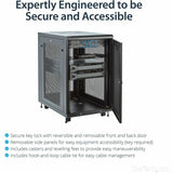 StarTech.com 4-Post 18U Server Rack Cabinet, 19" Data Rack Cabinet for Computer / IT Equipment, Home Network Rack, Half Height Server Rack