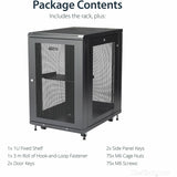 StarTech.com 4-Post 18U Server Rack Cabinet, 19" Data Rack Cabinet for Computer / IT Equipment, Home Network Rack, Half Height Server Rack